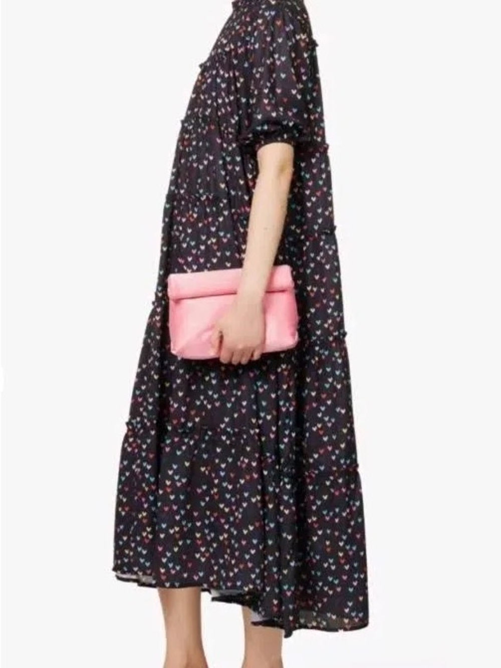 Sister Jane Black Maxi Dress with Multicolor Heart Print